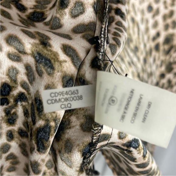 NWT Calvin Klein Leopard Print, 3/4 Sleeve, Belted, Button Down Shirt Dress - Picture 10 of 10